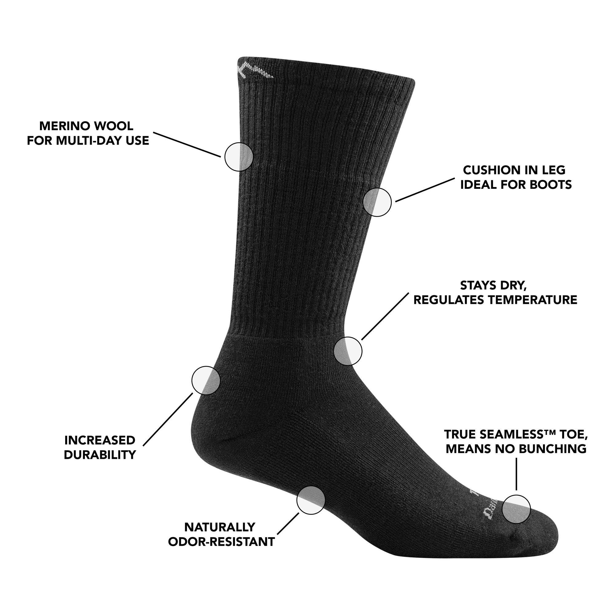 Apparel - Feet - Socks - Darn Tough T4022 Boot Midweight Tactical Sock With Full Cushion