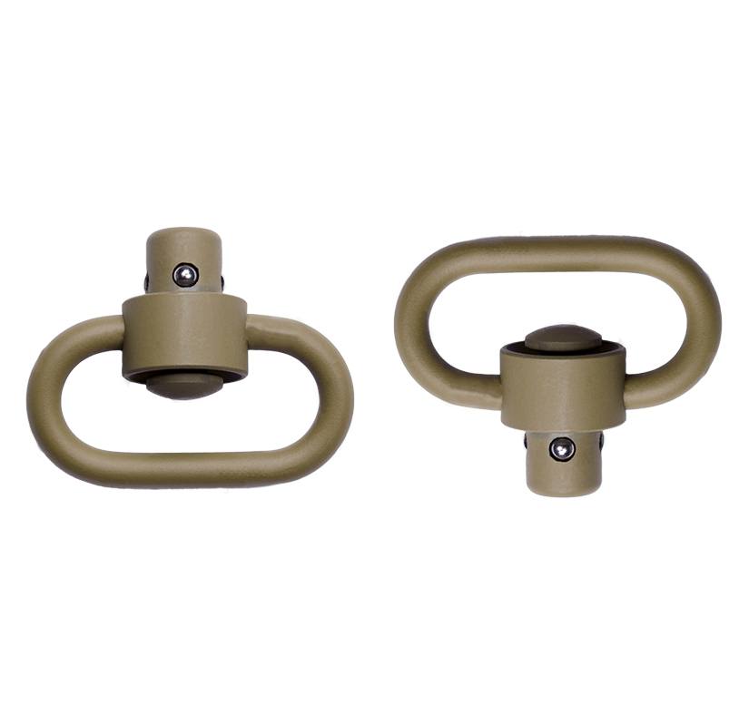 Gear - Weapon - Retention - GrovTec Heavy Duty Push Button CERAKOTE™ Sling Swivel Set - Desert Sand