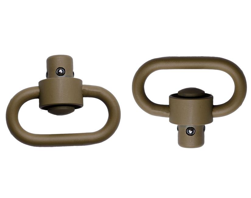 Gear - Weapon - Retention - GrovTec Heavy Duty Push Button CERAKOTE™ Sling Swivel Set - Flat Dark Earth