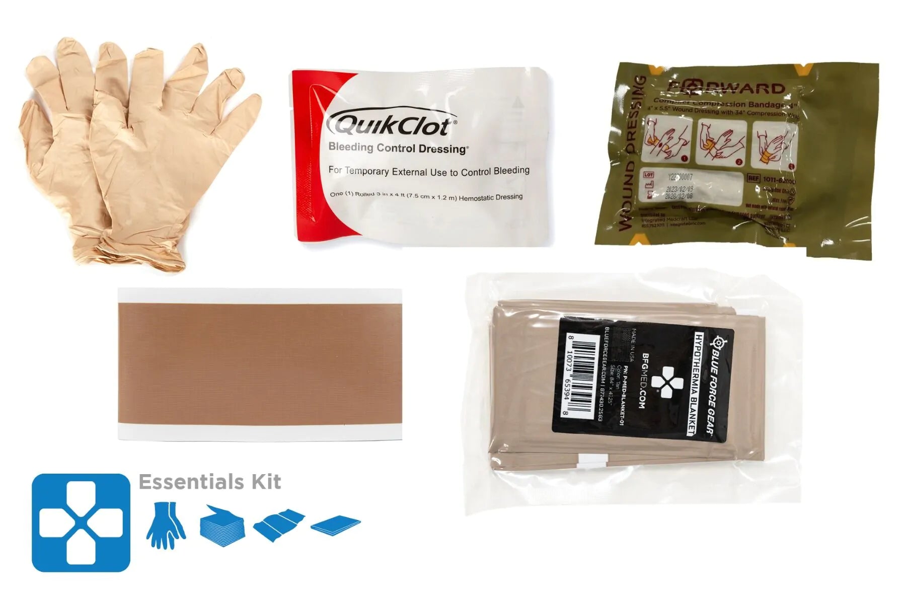 Blue Force Gear Micro Trauma Kit Medical Supplies - Essentials Kit
