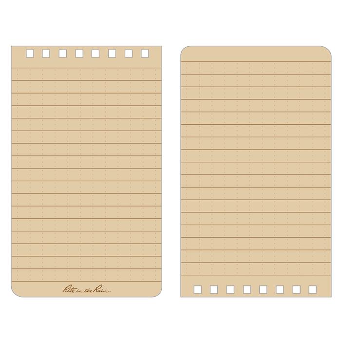 Supplies - EDC - Notebooks - Rite In The Rain 435 Top-Spiral 3x5" Notebook - Brown