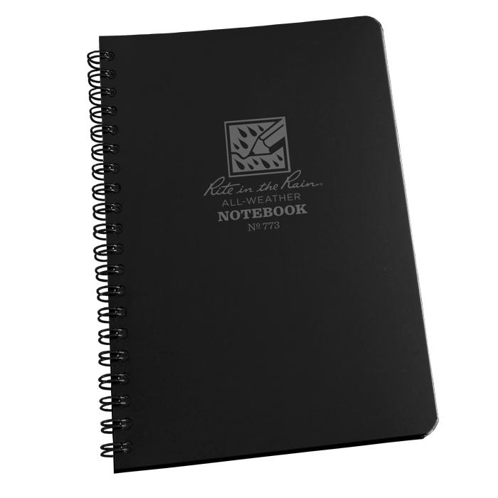 Supplies - EDC - Notebooks - Rite In The Rain 773 Side-Spiral 4 5/8 X 7" Notebook - Black