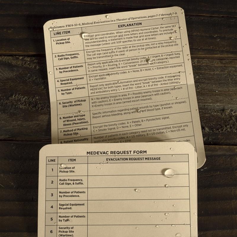 Supplies - EDC - Notebooks - Rite In The Rain 9L991T Tactical Combat Cards - 9-Line Medevac
