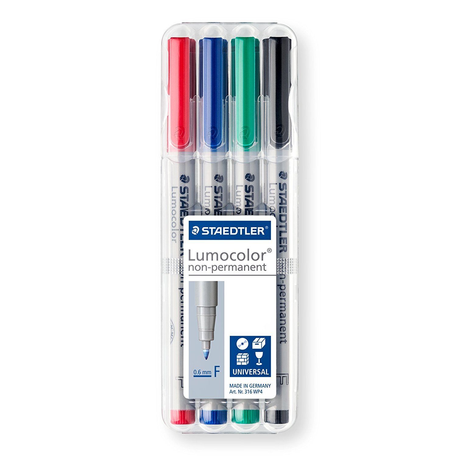 Supplies - EDC - Pens - Staedtler Non-Permanent Fine Point Map Markers, Assorted Colors (4 Count)