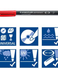 Supplies - EDC - Pens - Staedtler Permanent Fine Point Map Markers, Assorted Colors (4 Count)