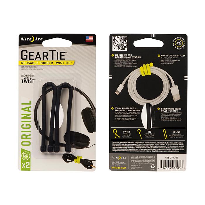 Supplies - EDC - Tools - Nite Ize Gear Tie Reusable 6" Twist Tie - 2 Pack