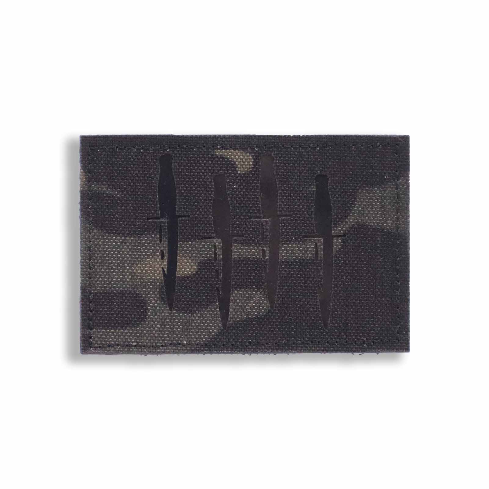 Supplies - Identification - Morale Patches - Black Triangle Laser-Cut Homage Patch - Multicam Black
