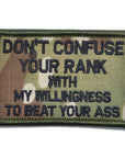 Supplies - Identification - Morale Patches - Offbase Don't Confuse Your Rank Patch