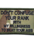 Supplies - Identification - Morale Patches - Offbase Don't Confuse Your Rank Patch