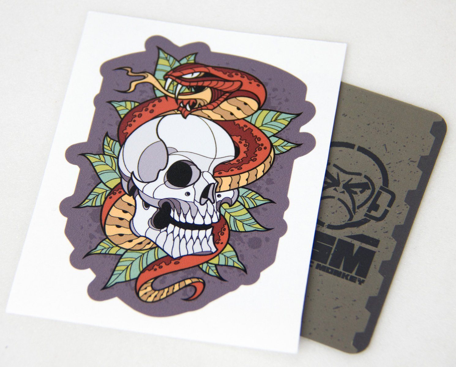 Supplies - Identification - Stickers - Mil-Spec Monkey Skull Snake 2 Decal Sticker