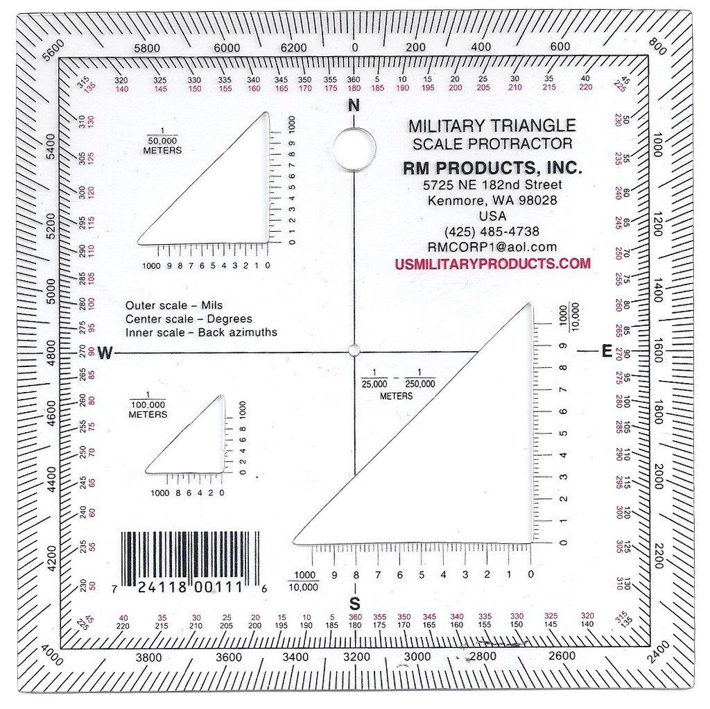 Supplies - Land Navigation - Map Reading - USGI RM Products Military Coordinate Scale & Protractor