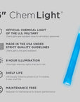 Supplies - Lights - Strobes & Markers - Cyalume 6" Tactical ChemLight - BLUE, 8 Hour (10 Pack)