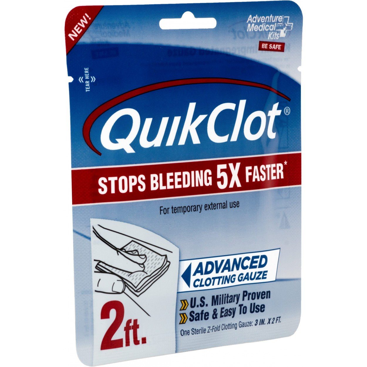Supplies - Medical - Bandages - Adventure Medical QuikClot Gauze 3" X 2'