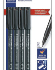 Staedtler Permanent Fine Point Map Markers, Black (4-Pack)