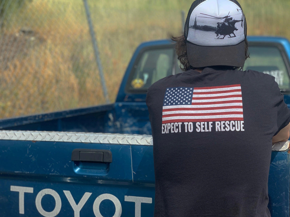 Apparel - Tops - T-Shirts - Thirty Seconds Out Expect To Self Rescue Flag T-Shirt