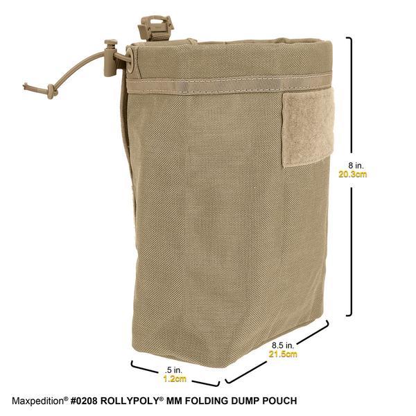 Poche Pliante Maxpedition Rollypoly Dump Pouch - Pour équipement, Chasse, Airsoft, 3" TacTie Compatible
