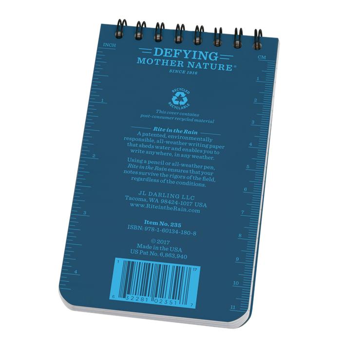 Supplies - EDC - Notebooks - Rite In The Rain 235 Top-Spiral 3x5&quot; Notebook - Blue