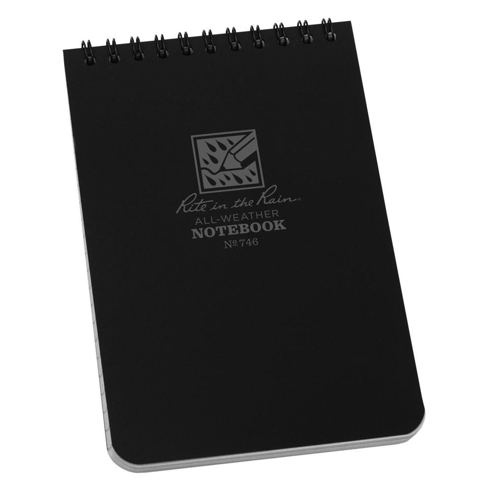 Supplies - EDC - Notebooks - Rite In The Rain 746B-KIT Top Spiral 4x6" Notebook Kit - Black