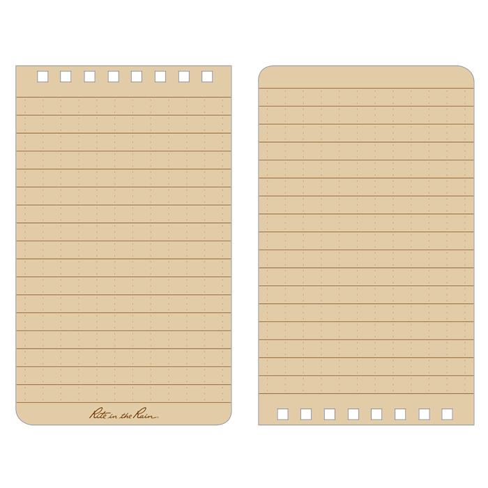 Supplies - EDC - Notebooks - Rite In The Rain 935T Top-Spiral 3x5&quot; Notebook - Tan