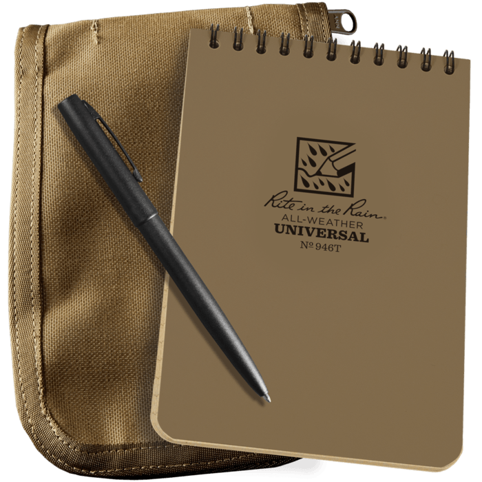 Supplies - EDC - Notebooks - Rite In The Rain 946T-KIT Top Spiral 4x6&quot; Notebook Kit - Tan