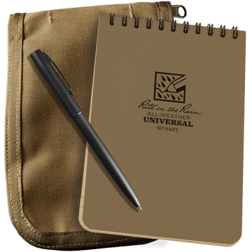Supplies - EDC - Notebooks - Rite In The Rain 946T-KIT Top Spiral 4x6" Notebook Kit - Tan