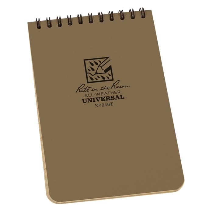 Supplies - EDC - Notebooks - Rite In The Rain 946T Top-Spiral 4x6" Notebook - Tan