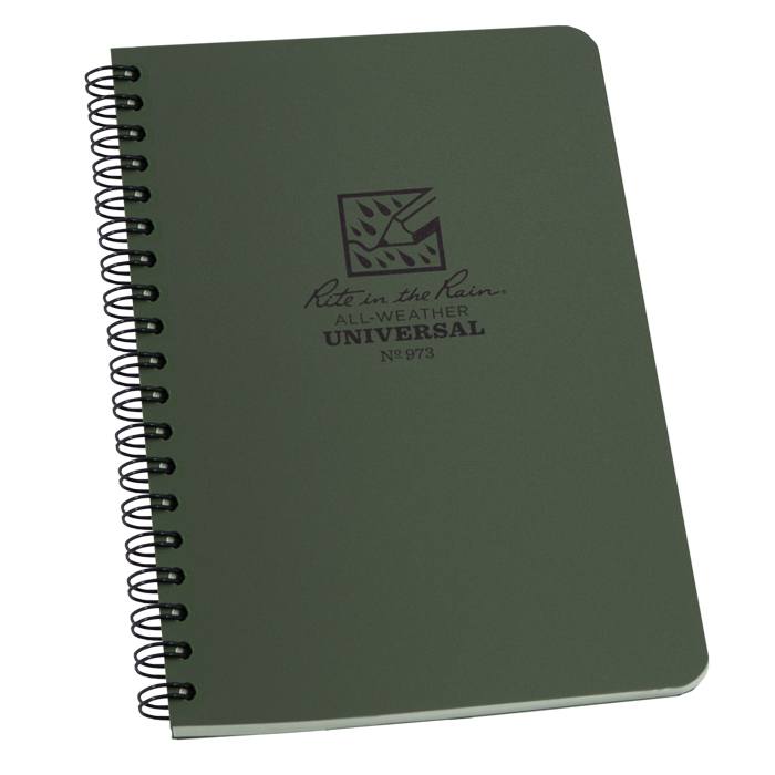 Supplies - EDC - Notebooks - Rite In The Rain 973 Side-Spiral 4 5/8 X 7" Notebook - Green