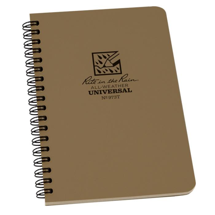 Supplies - EDC - Notebooks - Rite In The Rain 973T Side-Spiral 4 5/8 X 7" Notebook - Tan