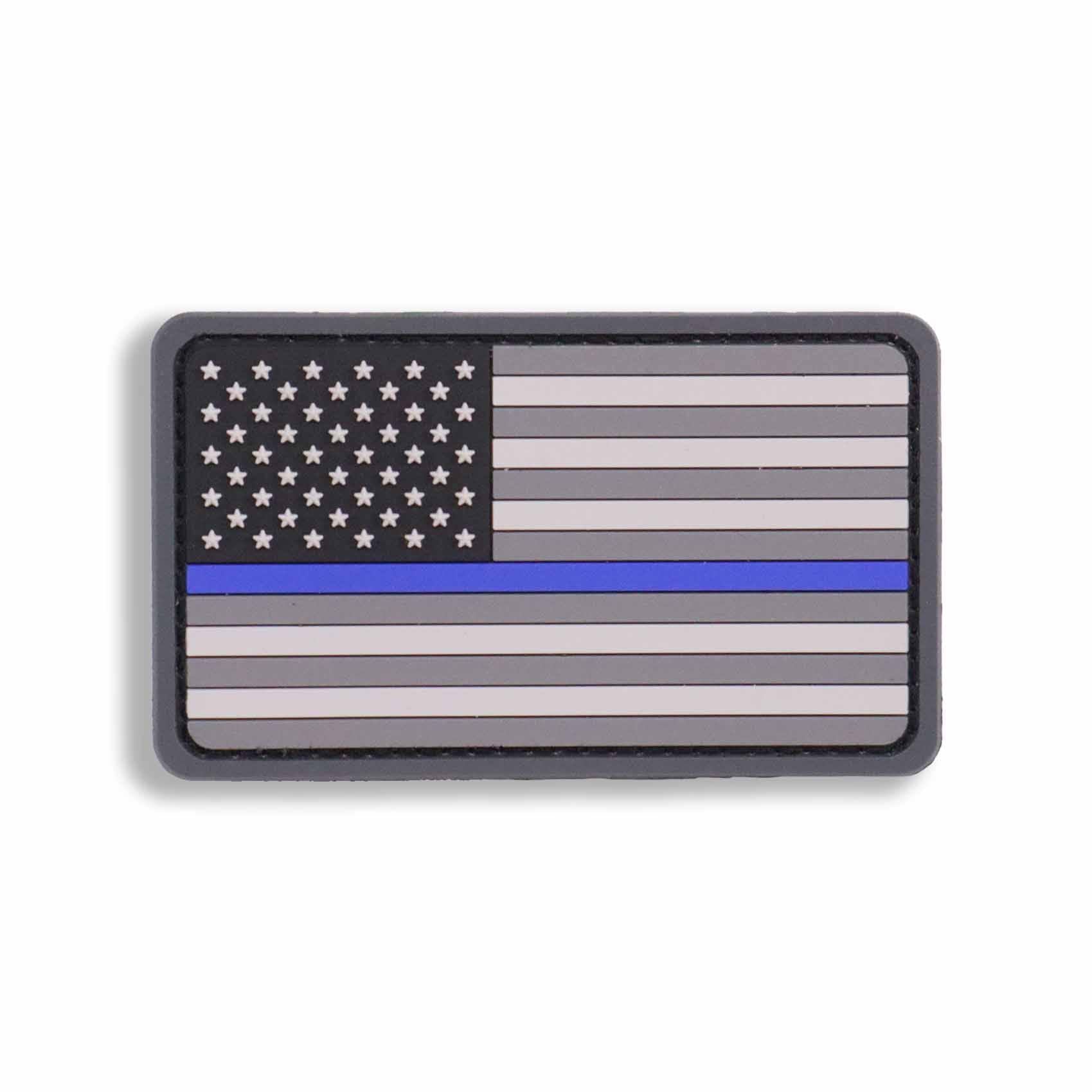 Supplies - Identification - Morale Patches - Mil-Spec Monkey PVC Thin Blue Line US Flag