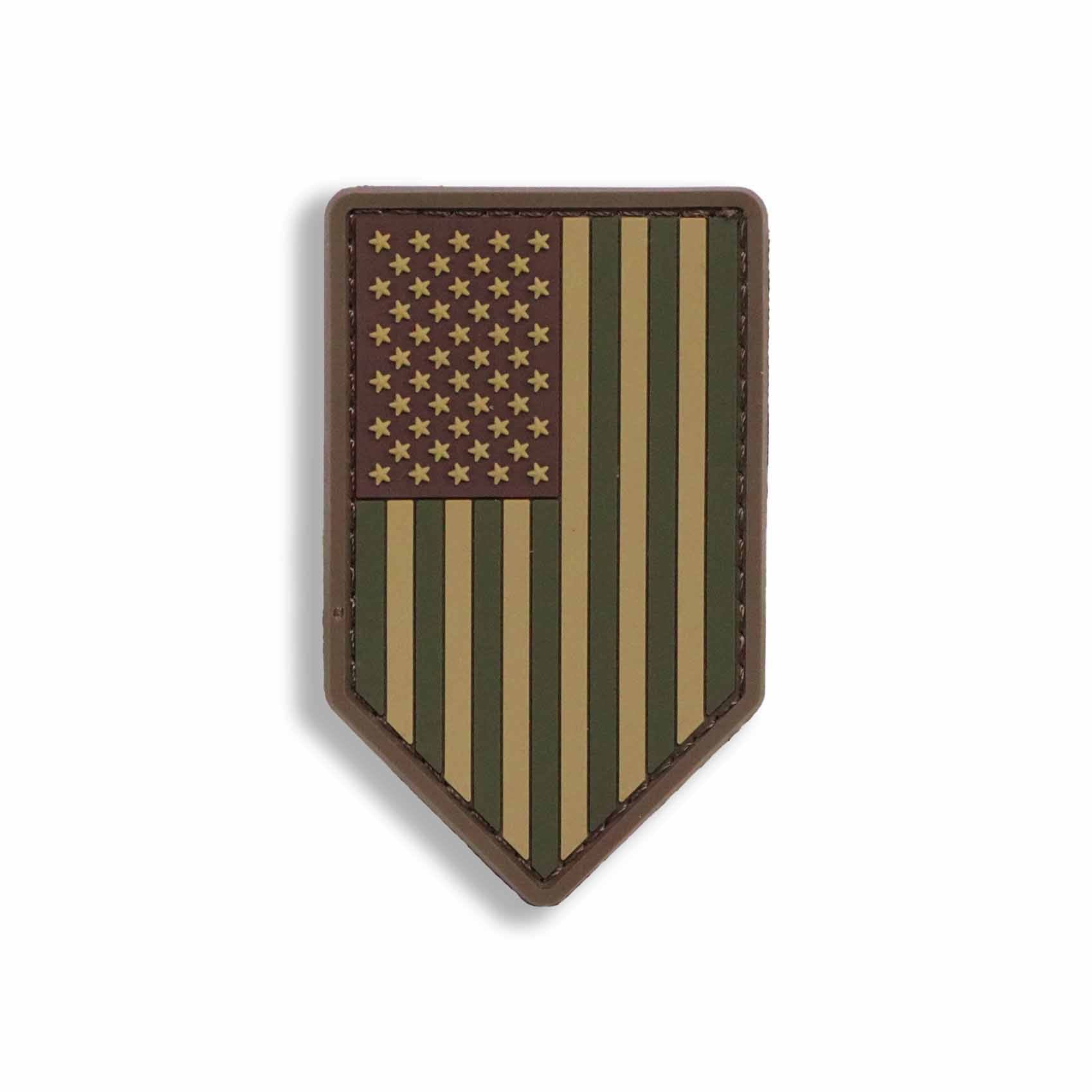 Supplies - Identification - Morale Patches - Mil-Spec Monkey US Flag Vertical Shield PVC Patch