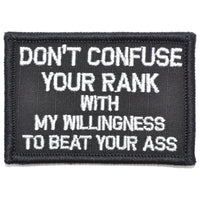 Supplies - Identification - Morale Patches - Offbase Don't Confuse Your Rank Patch