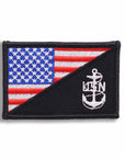 Supplies - Identification - Morale Patches - Offbase USN Navy CPO Chief Anchor USA Flag Patch