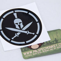 Supplies - Identification - Stickers - Mil-Spec Monkey Spartan Helmet Stencil Decal Sticker