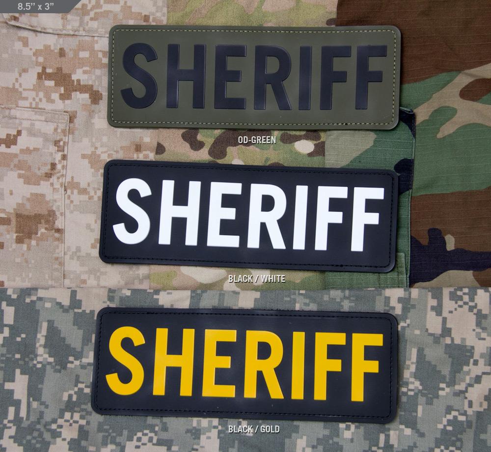 Supplies - Identification - Uniform Patches - Mil-Spec Monkey SHERIFF Placard 8.5x3" PVC Plate Carrier Patch