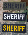 Supplies - Identification - Uniform Patches - Mil-Spec Monkey SHERIFF Placard 8.5x3" PVC Plate Carrier Patch