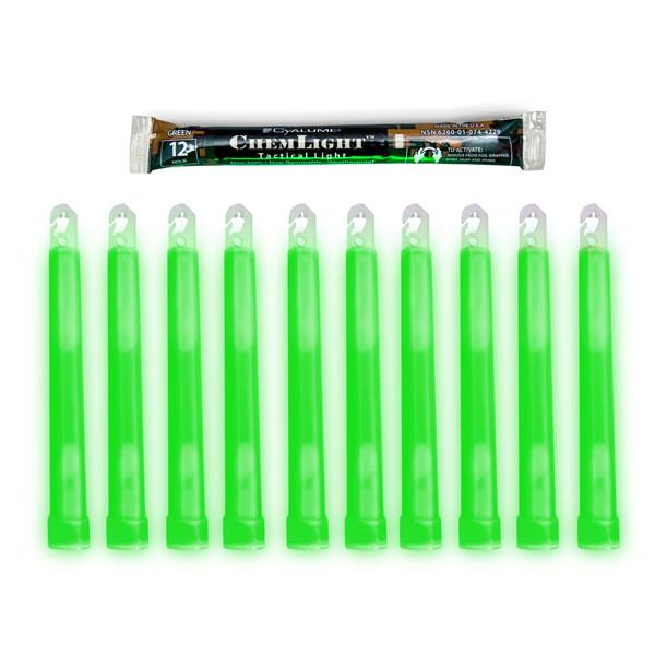 Supplies - Lights - Strobes & Markers - Cyalume 6" Tactical ChemLight - GREEN, 12 Hour (10 Pack)