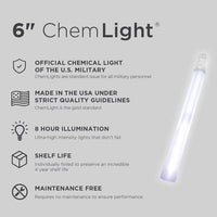 Supplies - Lights - Strobes & Markers - Cyalume 6" Tactical ChemLight - WHITE, 8 Hour (10 Pack)