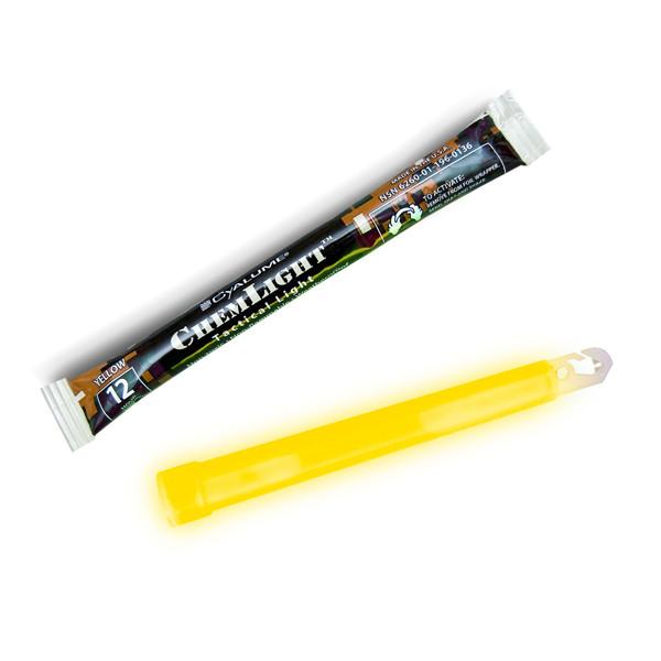 Supplies - Lights - Strobes & Markers - Cyalume 6" Tactical ChemLight - YELLOW, 12 Hour (10 Pack)