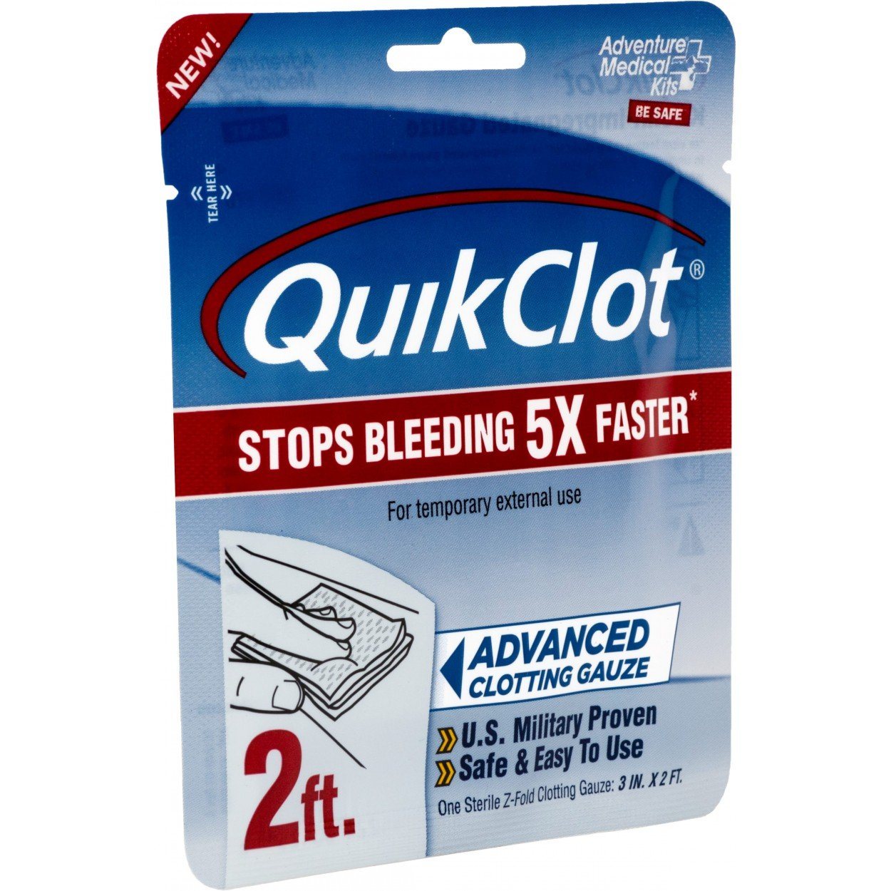 Supplies - Medical - Bandages - Adventure Medical QuikClot Gauze 3" X 2'