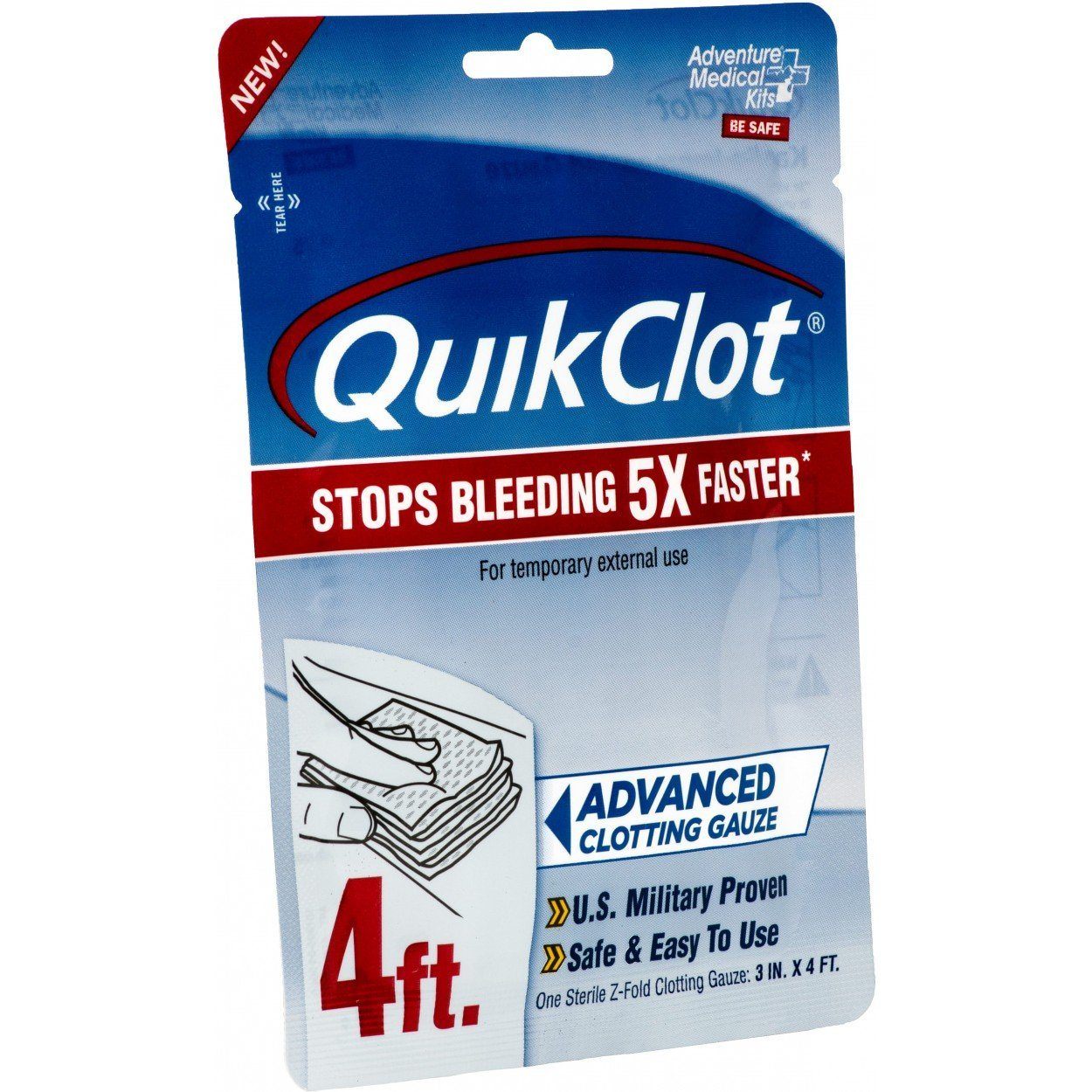 Supplies - Medical - Bandages - Adventure Medical QuikClot Gauze 3" X 4'