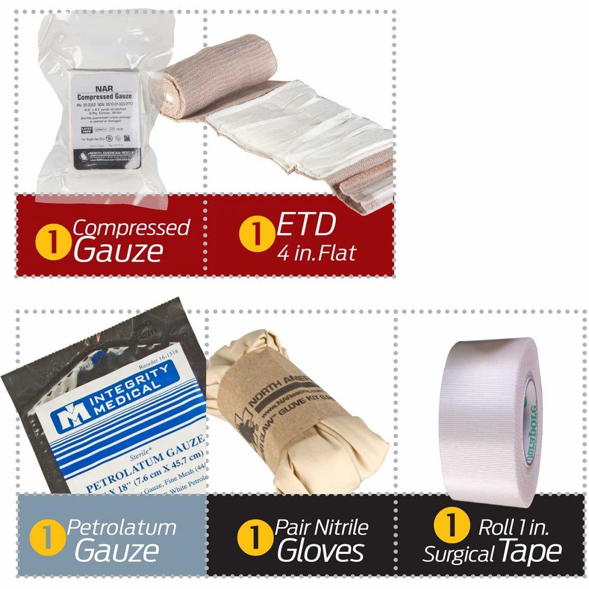 Supplies - Medical - First Aid Kits - North American Rescue Individual Aid Kit