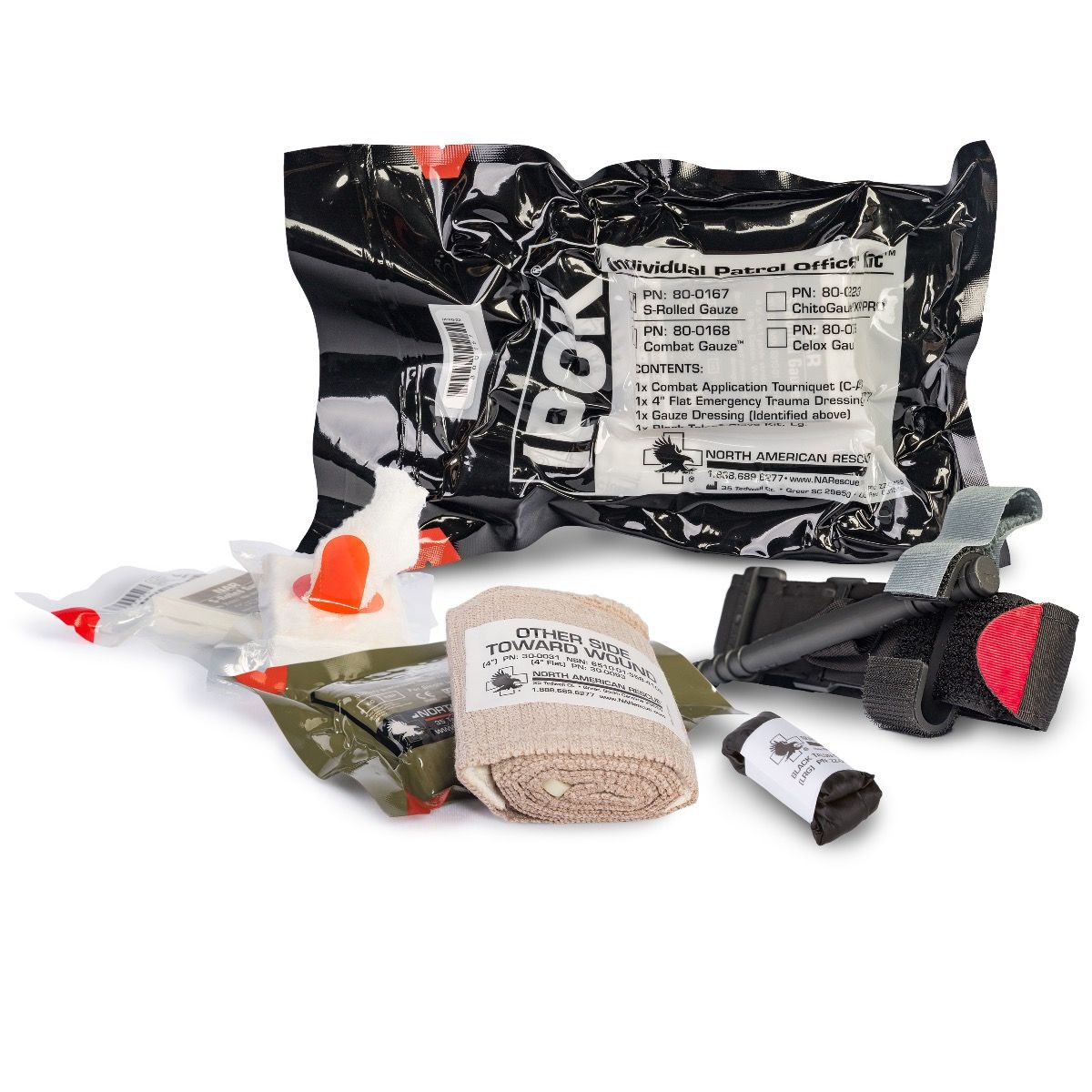 Supplies - Medical - First Aid Kits - North American Rescue Individual Patrol Officer Kit (IPOK)